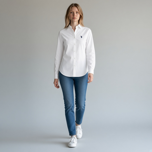 Camisa Manga Larga Mujer Unicolor