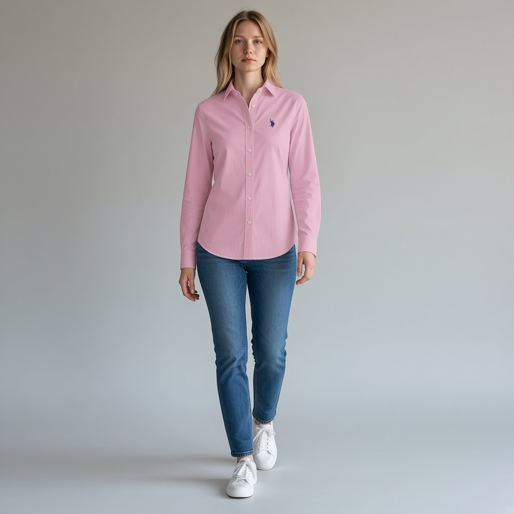 Camisa Manga Larga Mujer Unicolor