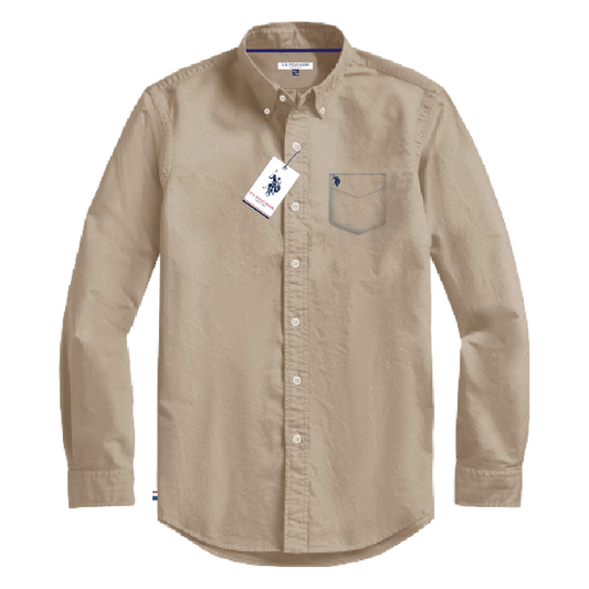 Camisa Manga Larga Hombre Unicolor