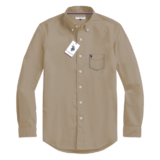 Camisa Manga Larga Hombre Unicolor