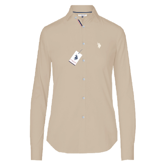 Camisa Manga Larga Mujer Unicolor