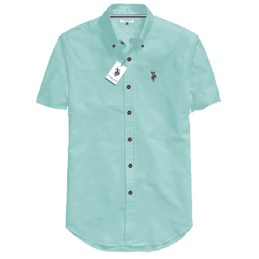 Camisa Manga Corta Hombre Unicolor www.treshop.com.co