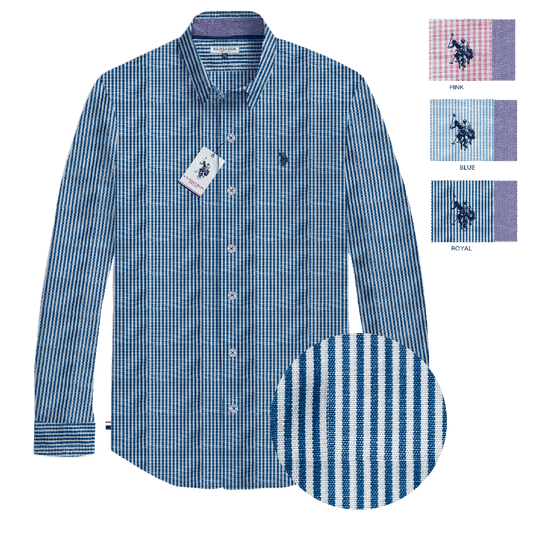 Camisa Manga Larga Hombre Estampada www.treshop.com.co