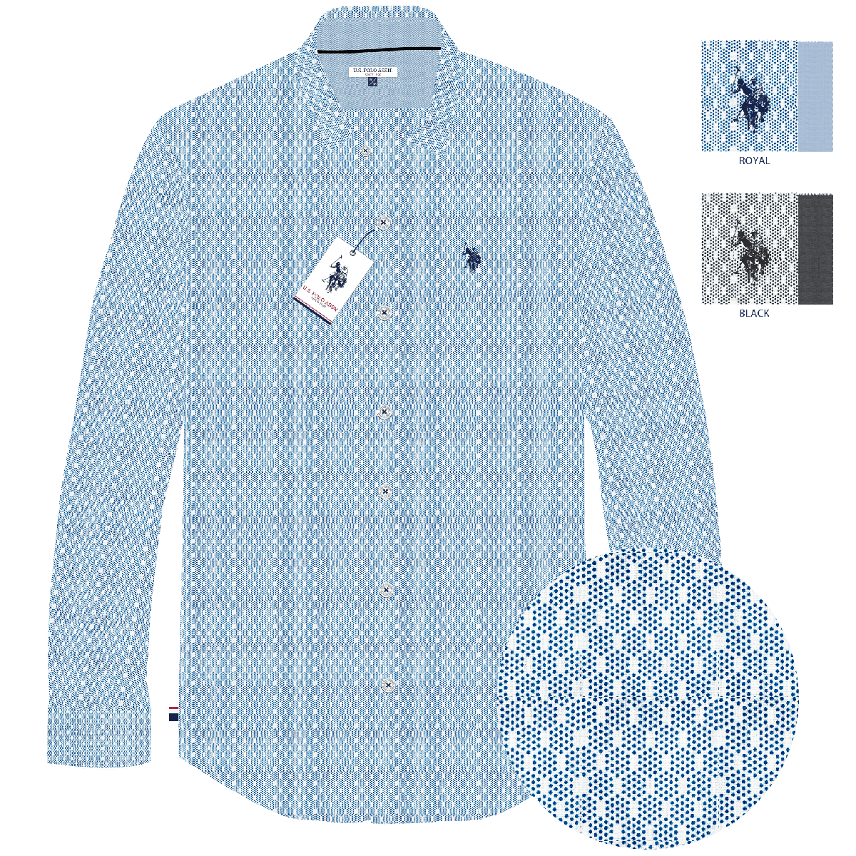 Camisa Manga Larga Hombre Estampada www.treshop.com.co