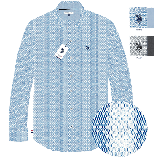 Camisa Manga Larga Hombre Estampada www.treshop.com.co