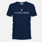 Camiseta azul marino de algodón www.treshop.com.co con logo U.S. POLO ASSN. estampado en blanco en el pecho