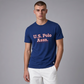 Camiseta azul de algodón U.S. Polo Assn. para hombre con logo estampado en el pecho y corte clásico