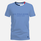 Camiseta azul claro de algodón U.S. POLO ASSN. para hombre con cuello redondo tricolor y logotipo bordado