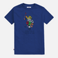 Camiseta azul de algodón para hombre de www.treshop.com.co con estampado gráfico colorido y logo de U.S. POLO ASSN.