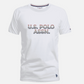 Camiseta blanca de algodón para hombre de www.treshop.com.co con logo U.S. POLO ASSN. estampado en el pecho