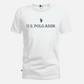 Camiseta blanca de manga corta www.treshop.com.co con logo azul marino de U.S. POLO ASSN. en el pecho