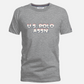 Camiseta gris jaspeado de algodón www.treshop.com.co con logo U.S. POLO ASSN. estampado en el pecho