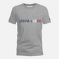 Camiseta gris jaspeado de manga corta www.treshop.com.co con logo U.S. Polo Assn. y estampado 1890 en el pecho