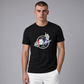 Camiseta negra de algodón para hombre de www.treshop.com.co con estampado gráfico circular y logo de U.S. Polo Assn.