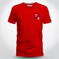 Camiseta roja de algodón para hombre de www.treshop.com.co con cuello redondo y logo USPA estampado en el pecho