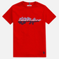 Camiseta roja de algodón para hombre www.treshop.com.co con logo estampado y cuello redondo