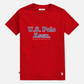Camiseta roja de algodón para hombre www.treshop.com.co con logo U.S. Polo Assn. estampado y corte regular