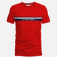 Camiseta roja de algodón para hombre de www.treshop.com.co con franja horizontal y logo U.S. POLO ASSN. en el pecho