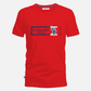 Camiseta roja de algodón para hombre www.treshop.com.co con logo estampado y cuello redondo
