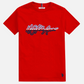 Camiseta roja de manga corta www.treshop.com.co con logo gráfico frontal y bordado de U.S. POLO ASSN. en algodón