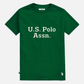 Camiseta verde de algodón para hombre de www.treshop.com.co con logo U.S. Polo Assn. estampado en el pecho
