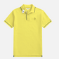 Camiseta polo www.treshop.com.co para hombre en color amarillo vibrante con detalles en contraste y logo bordado