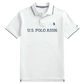 Polo blanco para hombre www.treshop.com.co en algodón piqué con logo bordado y ajuste custom fit