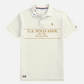 Polo de hombre www.treshop.com.co color crema con logo bordado y estampado frontal estilo hawaiano de manga corta